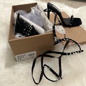 BRAND NEW IN BOX! Steve Madden studded tie up heels 🖤🖤🖤🖤🖤